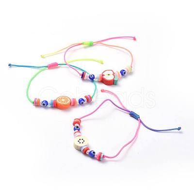 Adjustable Nylon Thread Kid Braided Beads Bracelets BJEW-JB04454-M-1