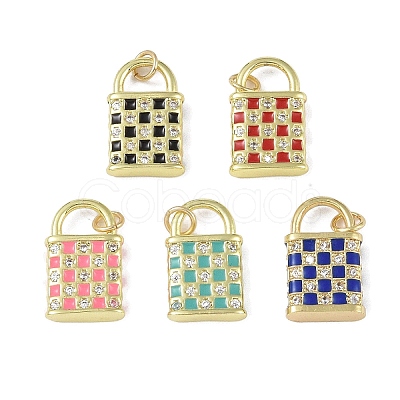 Brass Micro Pave Cubic Zirconia Pendants KK-P266-13G-1