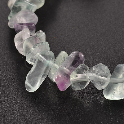 Chips Natural Fluorite Beaded Stretch Bracelets BJEW-JB01826-01-1