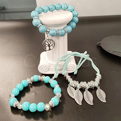 Plastic Beaded Stretch Bracelet RT2216-1