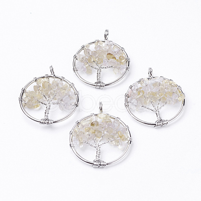 Natural Citrine Pendants G-E419-11P-1