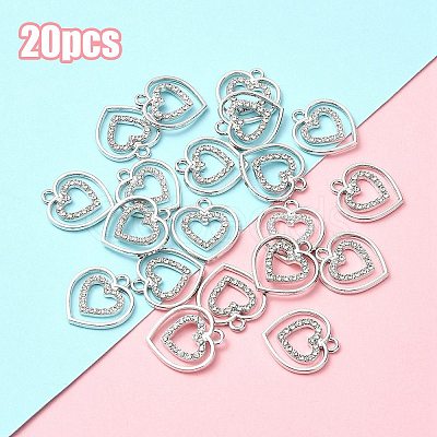 Alloy with Crystal Rhinestone Pendants ALRI-YW0001-21-1