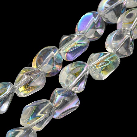 AB Color Plated Electroplate Transparent Glass Beads Strands EGLA-G037-04A-AB01-1