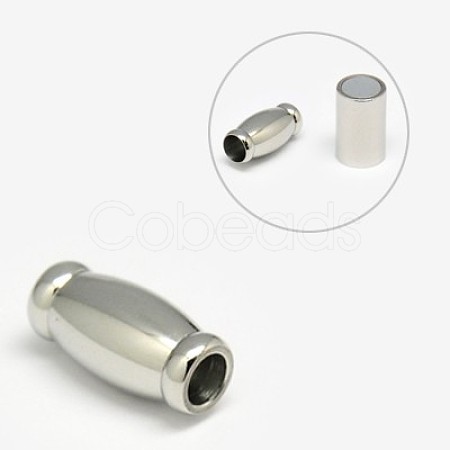 304 Stainless Steel Magnetic Clasps with Glue-in Ends STAS-K006-34C-1