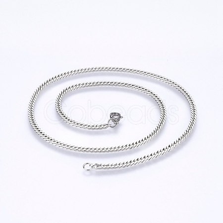 304 Stainless Steel Curb Chain Necklaces NJEW-P226-05P-03-1