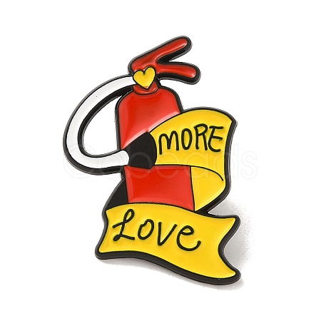 Fire Extinguishing Theme Black Alloy Enamel Pin Brooches JEWB-R272-03B-1