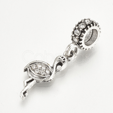 Alloy Rhinestone European Dangle Charms MPDL-Q208-091B-1