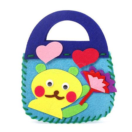 Non Woven Fabric Embroidery Needle Felt Sewing Craft of Pretty Bag Kids DIY-H140-04-1