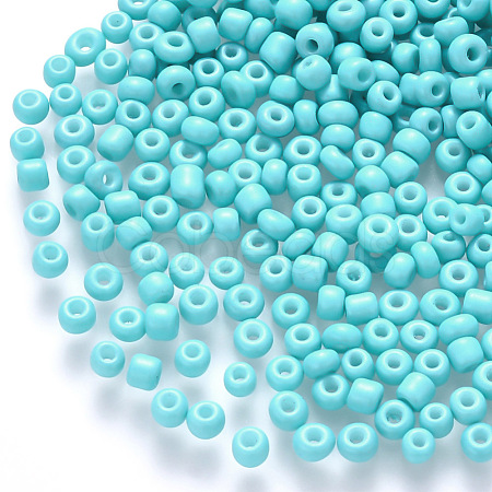 8/0 Baking Paint Glass Round Seed Beads SEED-S036-01B-13-1