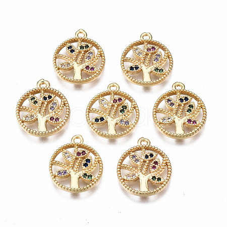 Brass Micro Pave Cubic Zirconia Charms KK-Q277-075-NF-1