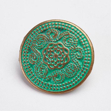 Tibetan Style Alloy Shank Buttons PALLOY-F187-60ABG-1