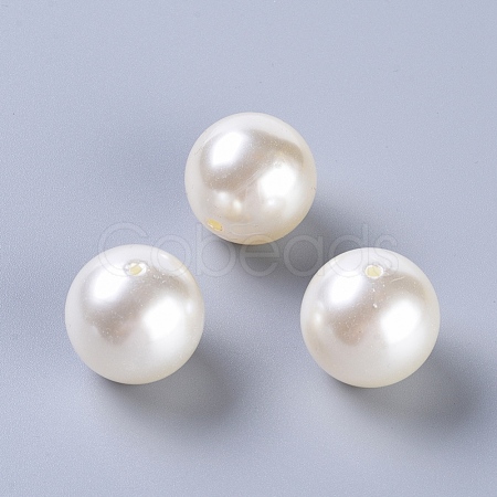 30MM Creamy White Color Imitation Pearl Loose Acrylic Beads Round Beads for DIY Fashion Kids Jewelry X-PACR-30D-12-1