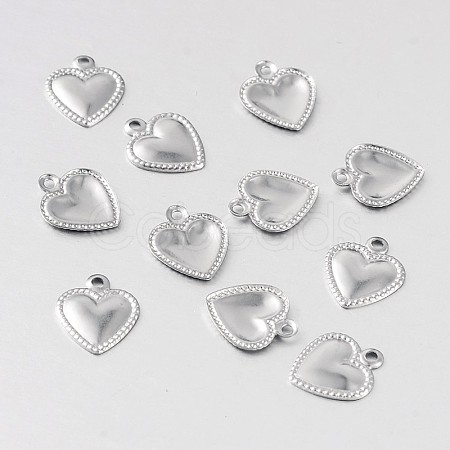 Heart 316 Surgical Stainless Steel Filigree Charms X-STAS-M258-10-1