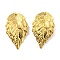 304 Stainless Steel Beads, Leaf Charm, Golden, 17.5x10x2.5mm, Hole: 1mm