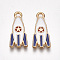 Alloy Pendants, Cadmium Free & Lead Free, with Enamel, Rocket, Light Gold, White, 21x9x2mm, Hole: 2mm