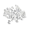 Glass Micro Rhinestones, Nail Art Decoration Accessories, Diamond, Faceted, Clear, 1.5x1mm, about 15000pcs/30g