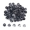 Electroplate Transparent Colours Rainbow Glass Seed Beads, Donut, Gray, 6.5x3mm, Hole: 1.2mm, about 2500pcs/pound