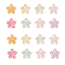 80pcs 8 Colors Transparent Acrylic Beads, AB Color, Flower, Mixed Color, 14.5x15.5x7mm, Hole: 1.8mm, 10pcs/color