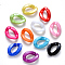 Opaque Acrylic Linking Rings, Quick Link Connectors, for Curb Chains Making, Twist, Mixed Color, 23x17x4.5mm, Inner Diameter: 13.5x7mm