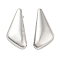 Brass Triangle Stud Earrings, Platinum, 48x21.5mm