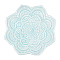 Mandala Flower Shape Porcelain Jewelry Plate, Storage Tray for Rings, Necklaces, Earring, Light Cyan, 100x102x15mm