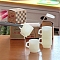 Teacup PVC Mini Model, Micro Landscape Dollhouse Accessories, Pretending Prop Decorations, Beige, 13~15x14.5mm, 4pcs/set