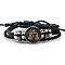 Constellation PU Leather Triple Layer Multi-strand Bracelets, Braided Adjustable Bracelets, Libra, 7-1/8 inch(18cm)