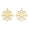 Ion Plating(IP) 201 Stainless Steel Pendants, Halloween Style, Spider Web, Real 18K Gold Plated, 28x25.5x1mm, Hole: 1.4mm