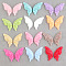 Opaque Resin Decoden Cabochons, Rose Butterfly Wings, Mixed Color, 34x15.5x5.5mm