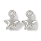 CCB Plastic Pendants, With the Shape Of Star, Platinum, 10x7.5x4mm, Hole: 1.5mm