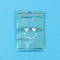 Plastic Zip Lock Bags, Resealable Small Jewelry Storage Bags Self Seal Bags, Top Seal, Rectangle with Smiling Face, Deep Sky Blue, 13x8cm