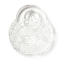 Glass Pendants, Figure of Buddha, Clear, 39.5x36x10.5mm, Hole: 1mm