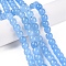 Dyed Natural White Jade Beads Strands, Barrel Beads, Cornflower Blue, 10x8.5~9mm, Hole: 1mm, about 43~45pcs/strand, 14.76~15.6''(37.5~39cm)