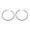 Tarnish Resistant Baking Paint 201 Stainless Steel Half Hoop Earrings, Half Hoop Earrings, with Ear Nuts, Ring, Lilac, 58mm, Pin: 0.5mm