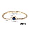 Elegant and Versatile Square Brass Cubic Zirconia Bracelets for European and American Fashion, Royal Blue, 6-3/4 inch(17cm)