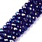 Electroplate Glass Beads Strands, AB Color Plated, Faceted, Rondelle, Blue, 8x6mm, Hole: 1mm, about 64~65pcs/strand, 15.75~16.14 inch(40~41cm)