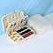 Double Layer PVC Jewelry Organizer Case, for Necklaces, Rings, Earrings and Pendants, Rectangle, White, 16x11.5x5cm