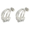 Non-Tarnish 304 Stainless Steel Stud Earrings for Women, Multilayer C-Shaped, Stainless Steel Color, 20x12mm