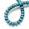 Dyed Natural Blue Agate Stone Rondelle Beads Strands X-G-S105-8mm-14-2