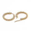 201 Stainless Steel Round Beaded Hoop Earrings with 304 Stainless Steel Pins for Women EJEW-B016-01C-G-2