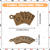 HOBBIESAY 60Pcs 2 Colors Tibetan Style Alloy Pendants FIND-HY0002-73-2