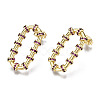 Brass Micro Pave Cubic Zirconia Stud Earrings EJEW-T014-53G-NF-2