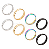 ARRICRAFT 8Pcs 4 Colors 304 Stainless Steel Simple Plain Band Finger Ring for Women RJEW-AR0002-01-1