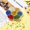 7 Colors Glass Round Seed Beads SEED-YW0001-24B-01-7