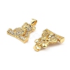 Rack Plating Brass Micro Pave Cubic Zirconia Pendants ZIRC-L100-141G-2