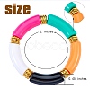 Candy Color Chunky Curved Tube Acrylic Beads Stretch Bracelets Set for Women BJEW-SW00015-3