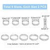Unicraftale 18Pcs 9 Size 201 Stainless Steel Grooved Finger Ring for Men Women STAS-UN0045-60B-P-3