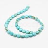 Flat Round Synthetic Turquoise Beads Strands TURQ-I022-16x6mm-05-2