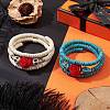 Resin and Synthetic Turquoise Wrap Bracelets Sets BJEW-JB10759-2