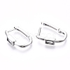 Brass Micro Pave Clear Cubic Zirconia Huggie Hoop Earring EJEW-T046-15P-NF-5